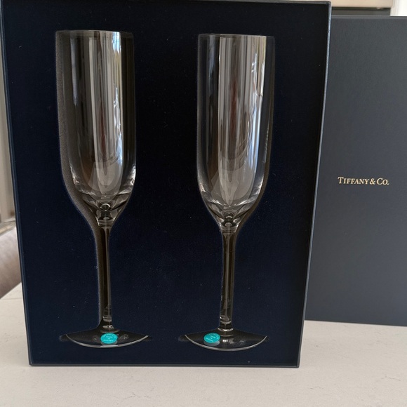 Tiffany & Co. Crystal Champagne Flutes - Picture 3 of 4